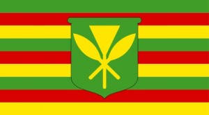 ネイティブハワイアンの旗とされる「Kanaka Maoli」