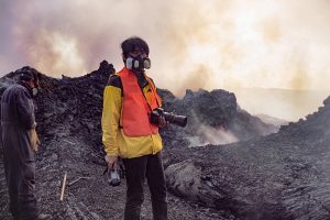 火山ガスとガスマスク