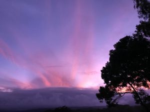 すべての準備が整った時、キレイなピンク色に染まった空が頭上に広がった