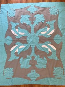 ひいおばあちゃんによる制作途中のベビーキルト