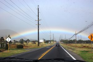 ワイメアは虹も多い町。ドライブしていて、虹を見かける事もしばしば